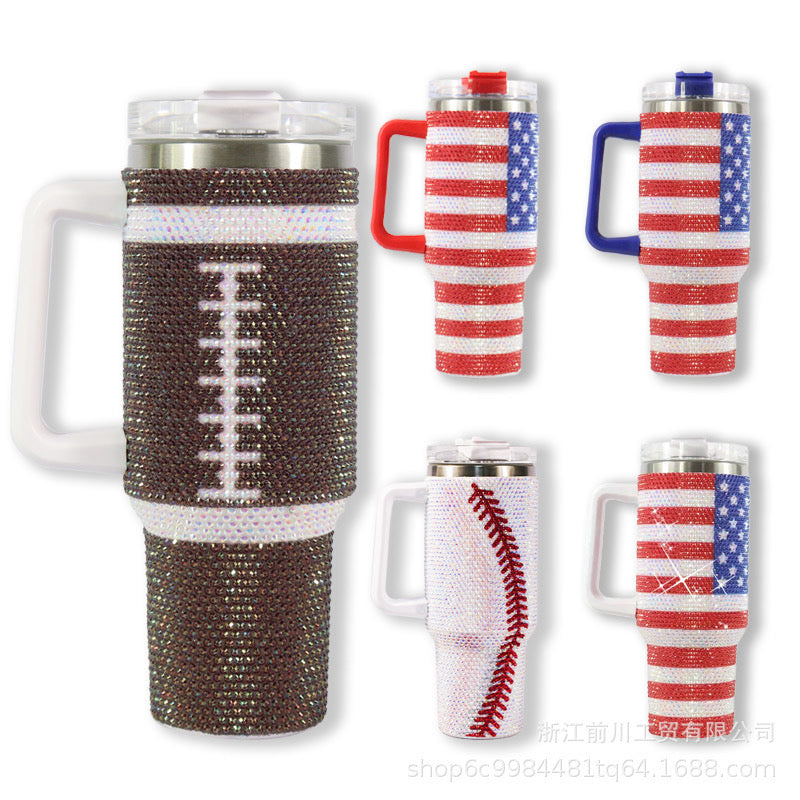 25pcs pack 40oz Stanley style bling rhinestone tumblers