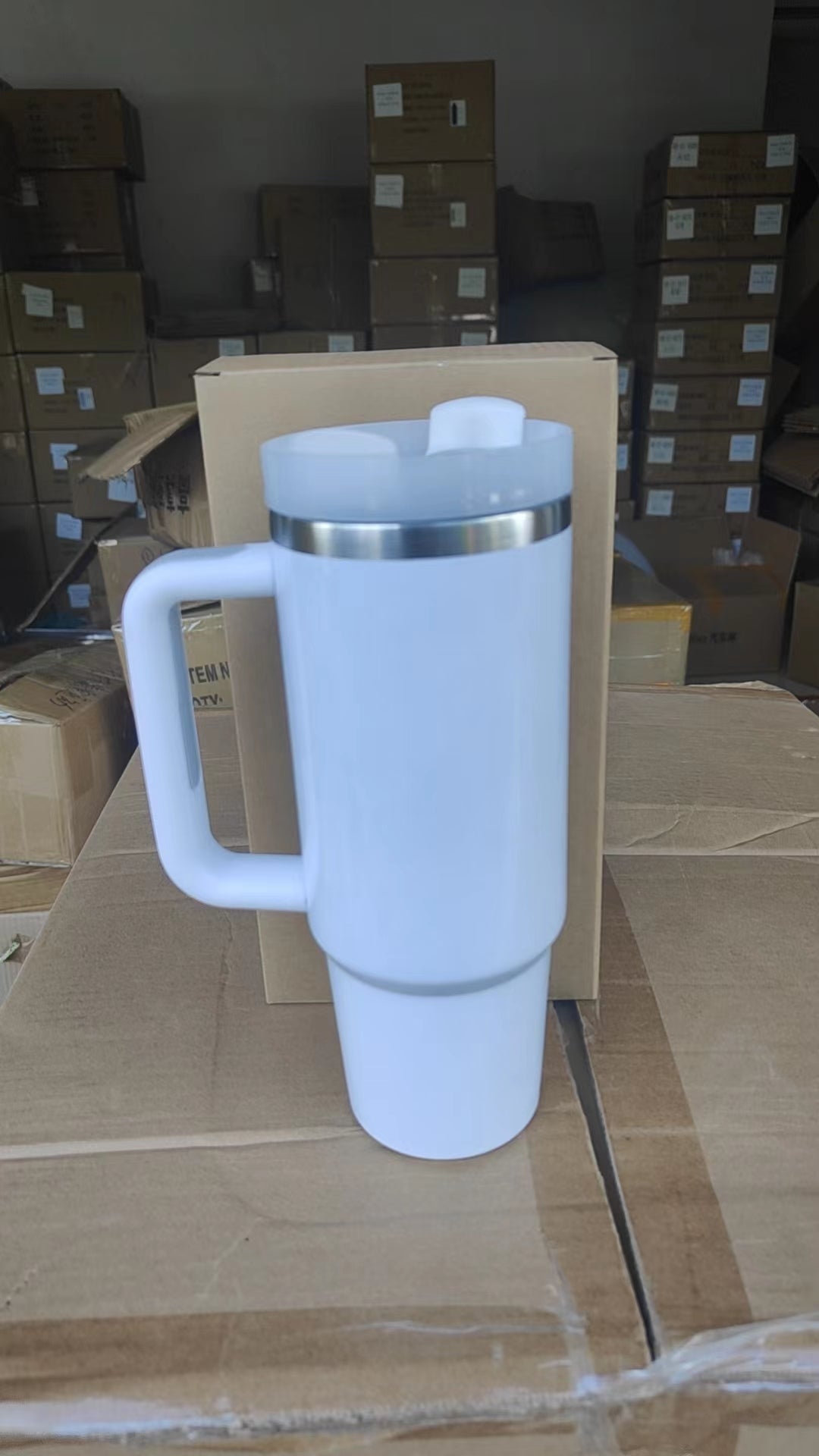 USA Warehouse 100pcs 40oz H2.0 sublimation travel mugs tumblers Reusable Insulated Stainless Steel Tumbler with lids and PP straws