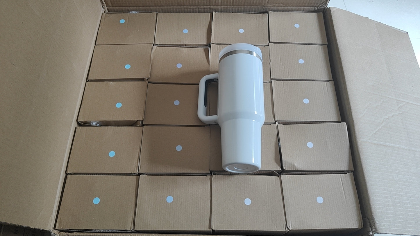 50pcs 30oz sublimation travel mugs tumblers Reusable Insulated Stainless Steel Tumbler with lids and PP straws