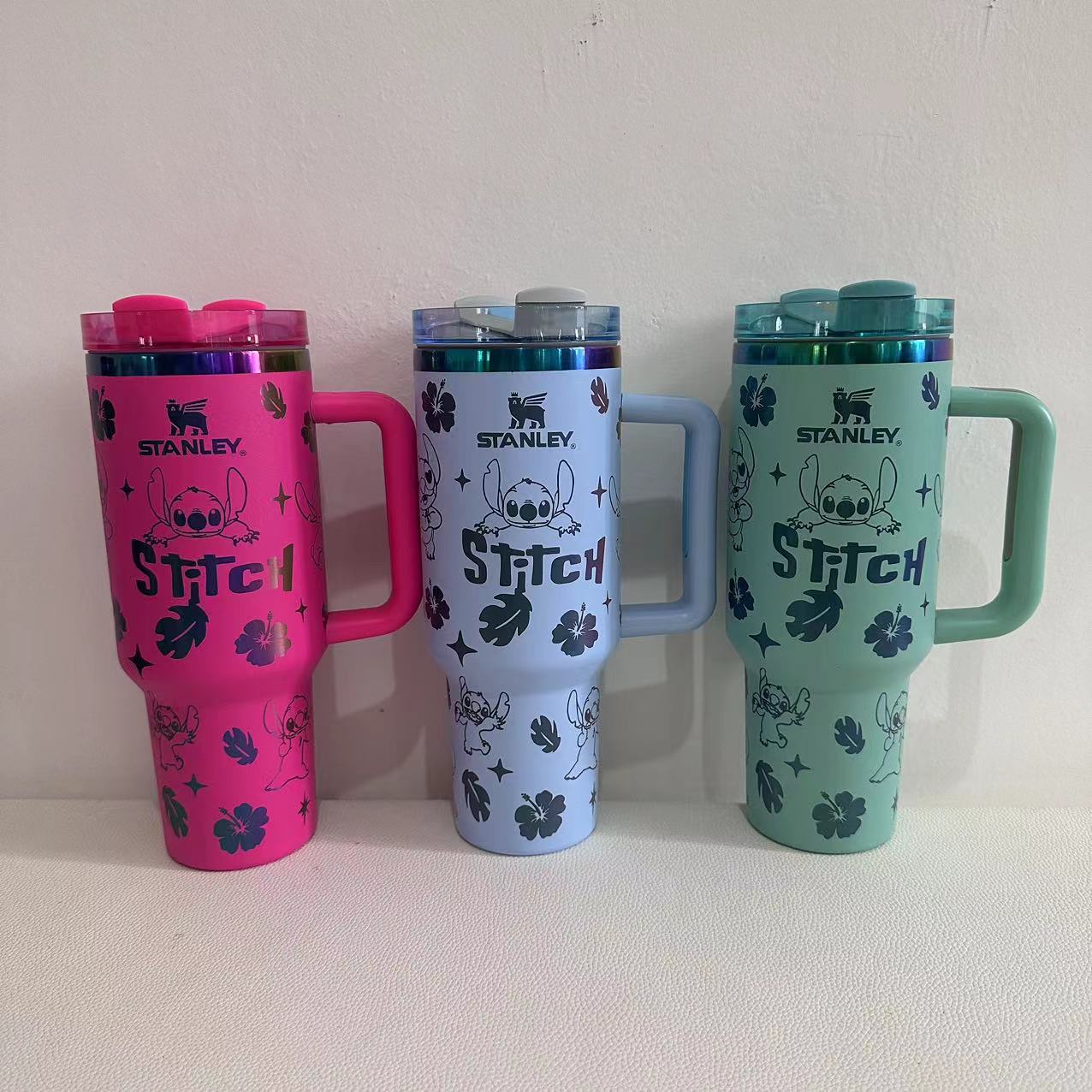 1 piece 40oz Insulated Stainless Steel Tumbler with Handle and Straw