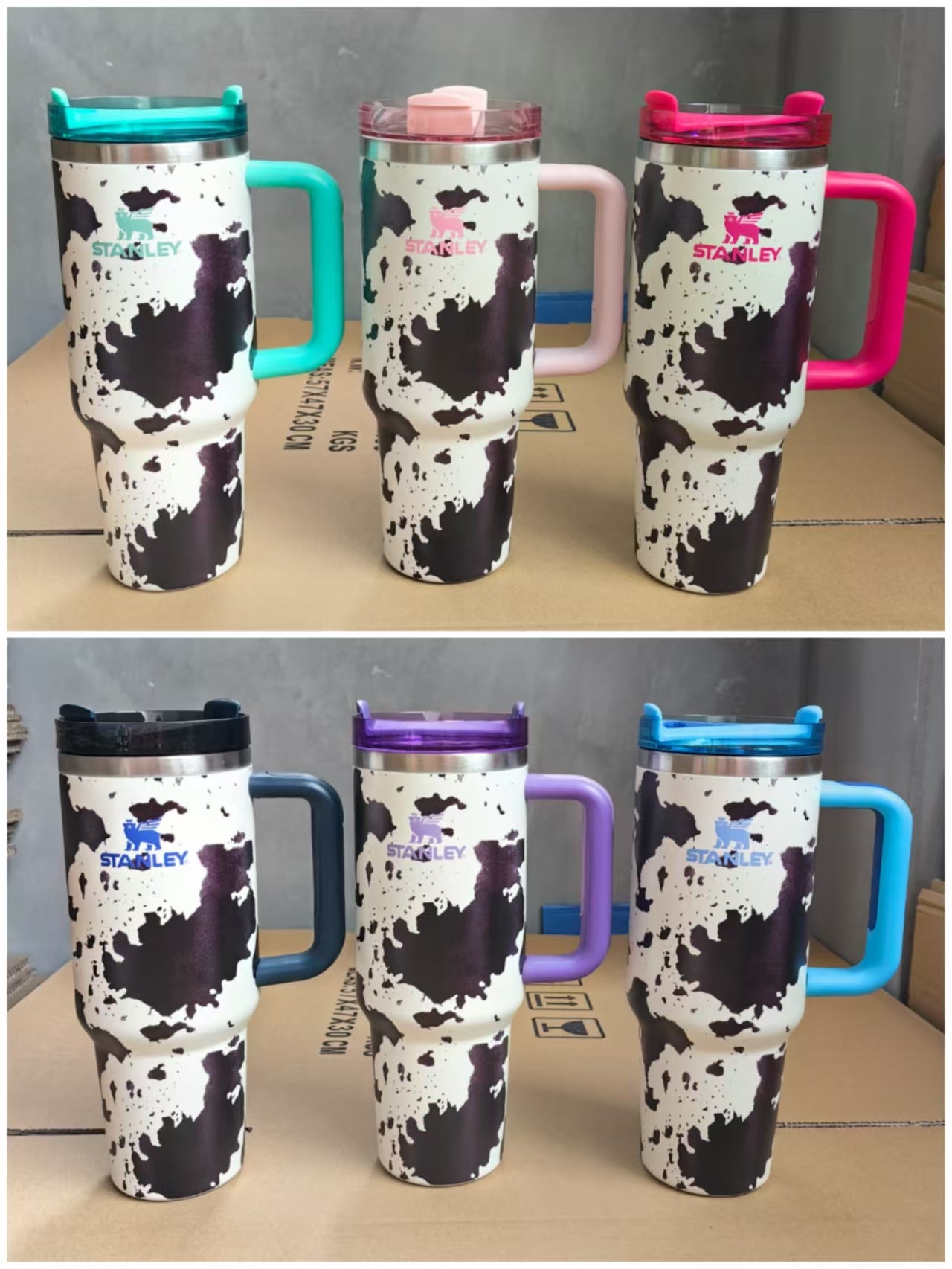 40oz Stanle* Insulated Stainless Steel Tumbler with Handle and Straw-20pcs