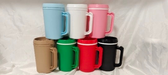 22oz/34oz PP Double Walled Cup with Straw