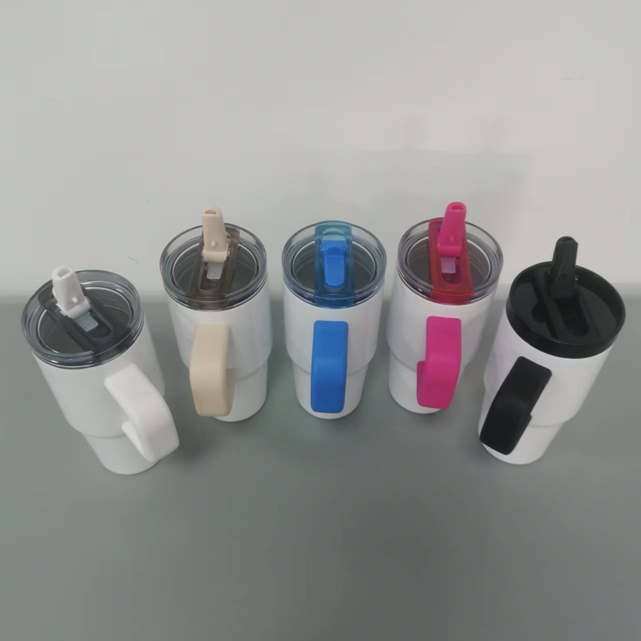 14oz New Leak Proof Lids White Blank Sublimation Baby Tumblers Kids Stanleys Quencher Tumblers with Handle-25pcs