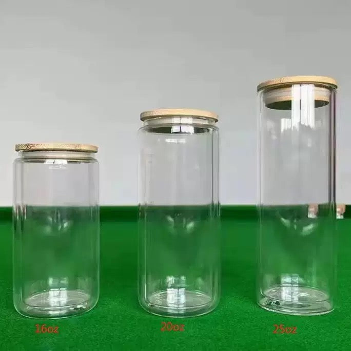 16oz & 20oz Glass Double Walled Snow Globe Cup-50pcs