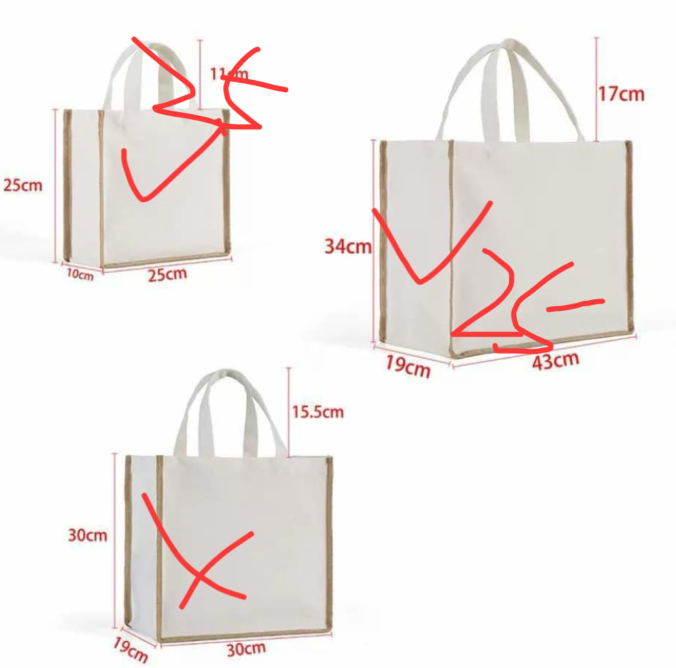 6pcs LV Bag & 50pcs sublimation tote bag-by sea