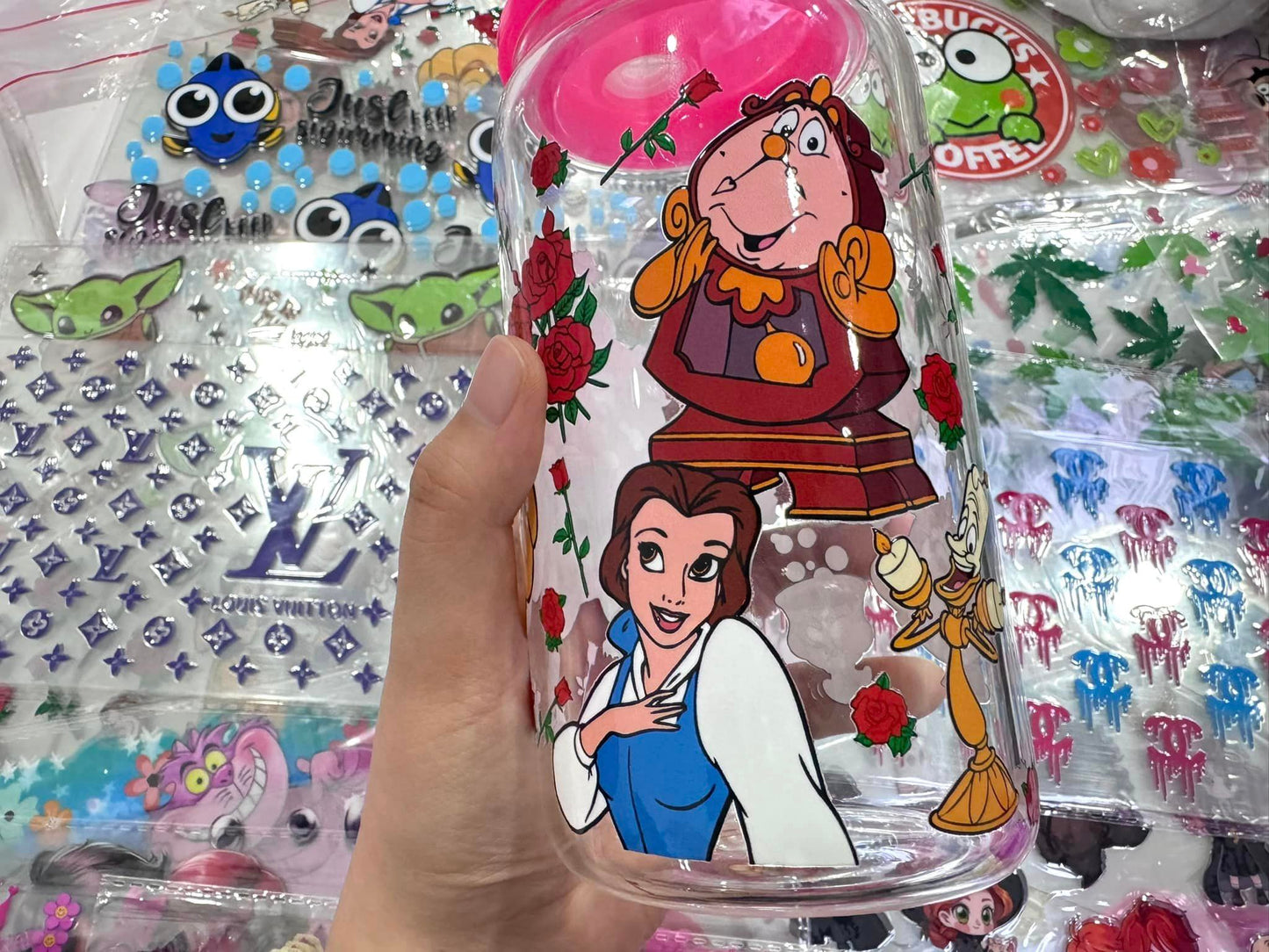 Uv dtf wrap stickers for 16oz libby glass/plastic cups / 20oz cups/ 40oz Stanley Tumblers / Keychain DTF Wraps