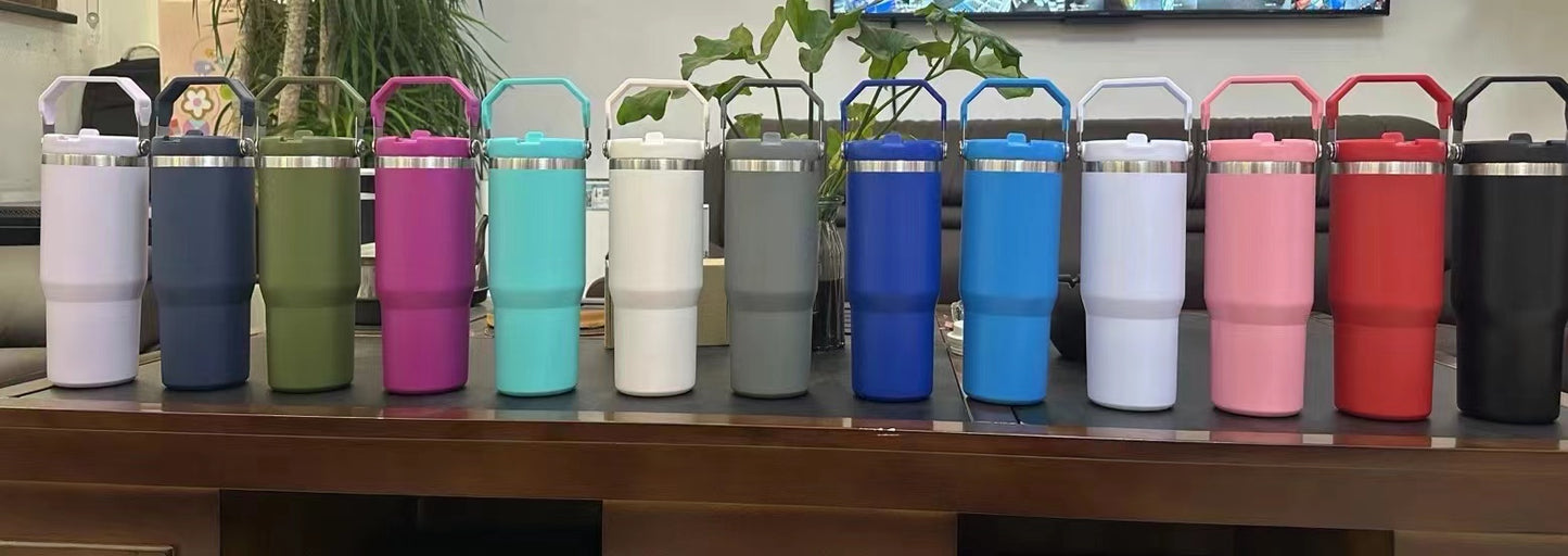 30oz power coat flip straw school tumblers-25pcs