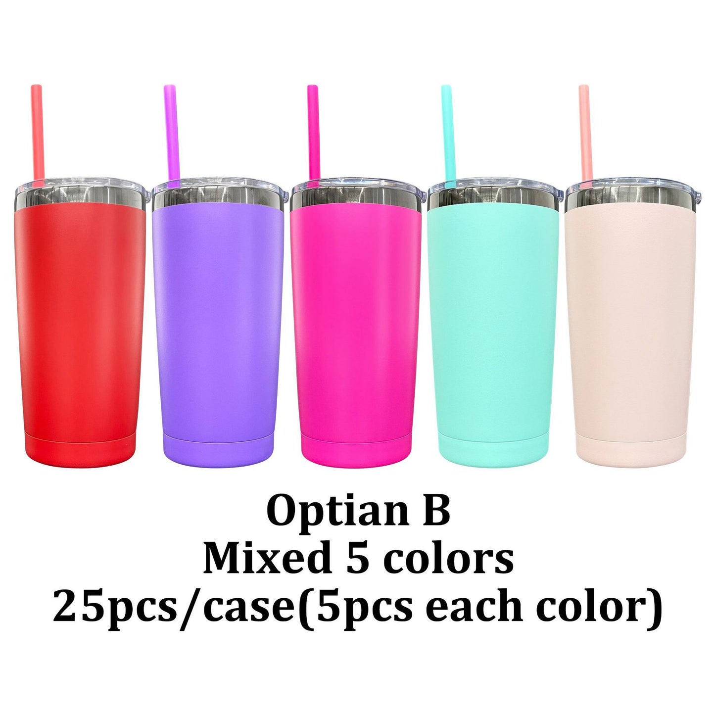 USA RTS 20oz Black Plated Power Coted Regular Tumbler For Laser Engraving-25PCS