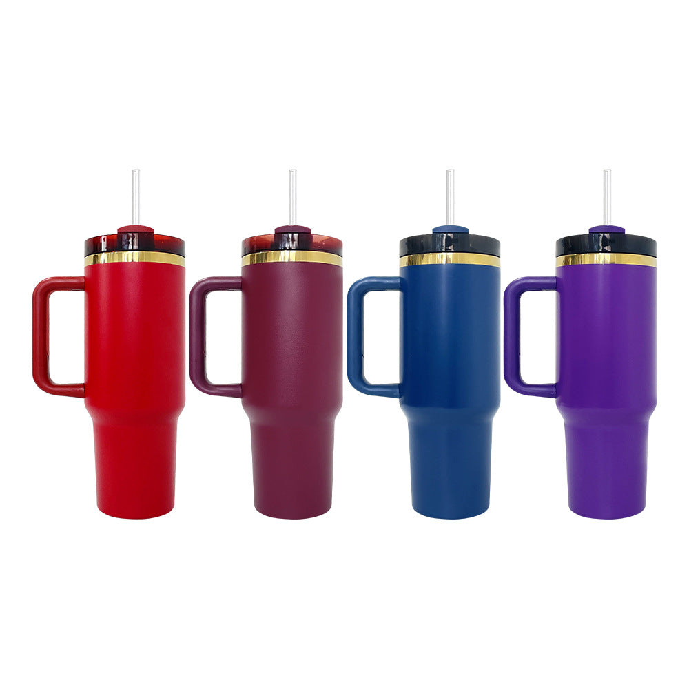 USA RTS 40oz H2.0 Mirror Gold underneath Powder Coat Travel Tumblers - 20pcs