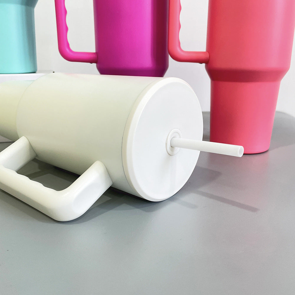 100pcs 40oz Sublimation Matte Adventure Quencher Reusable Insulated Stainless Steel Tumbler with Sealed Lids Handle and Straw