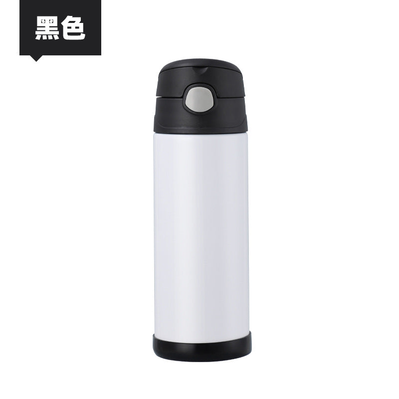 12oz double wall stainless steel sublimation kids flip top tumbler water bottle straight-50pcs