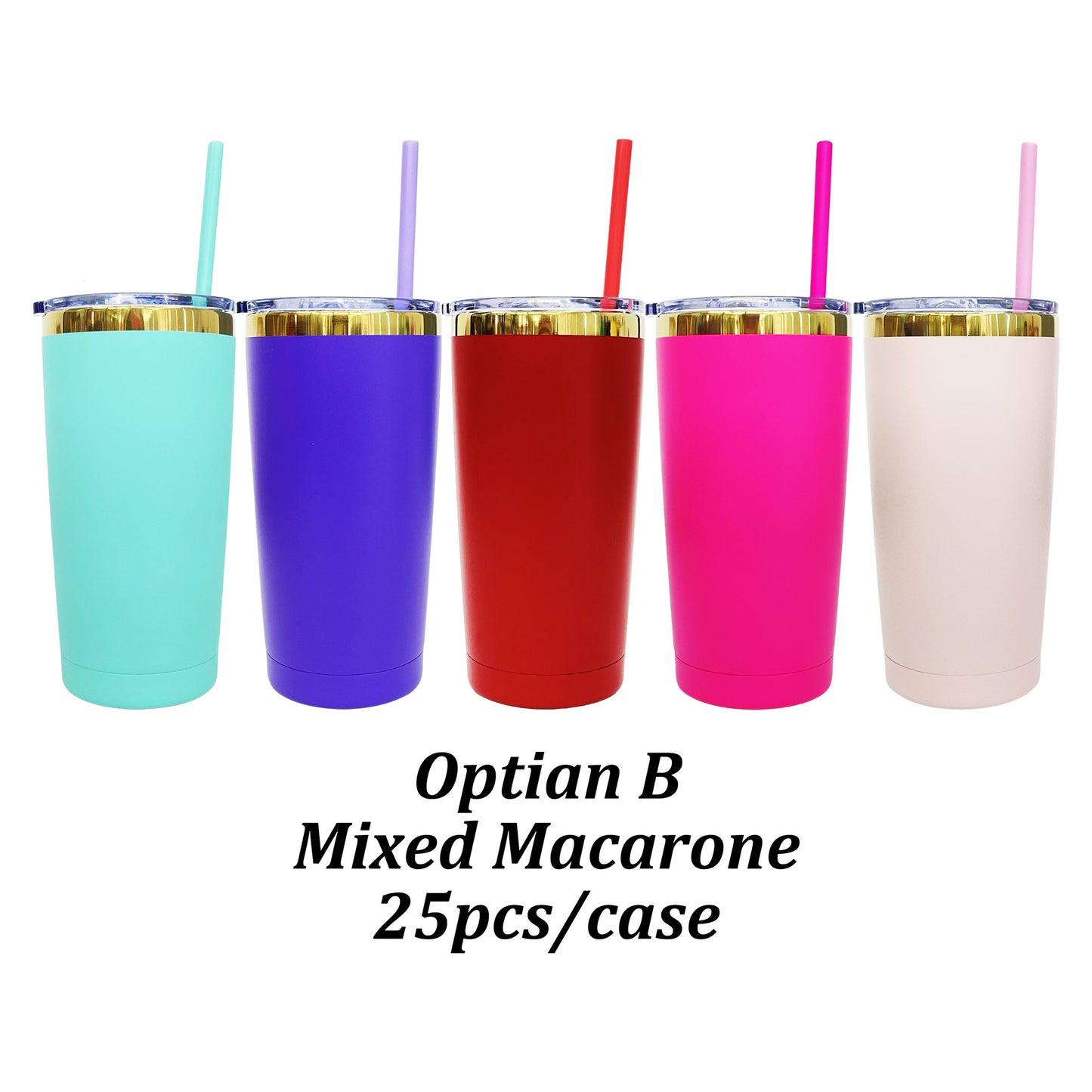 20oz Gold Plated Powder Coat Tapered Regular Tumbler for Laser Engraving-25PCS