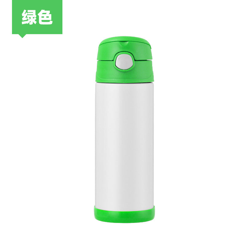 12oz double wall stainless steel sublimation kids flip top tumbler water bottle straight-50pcs