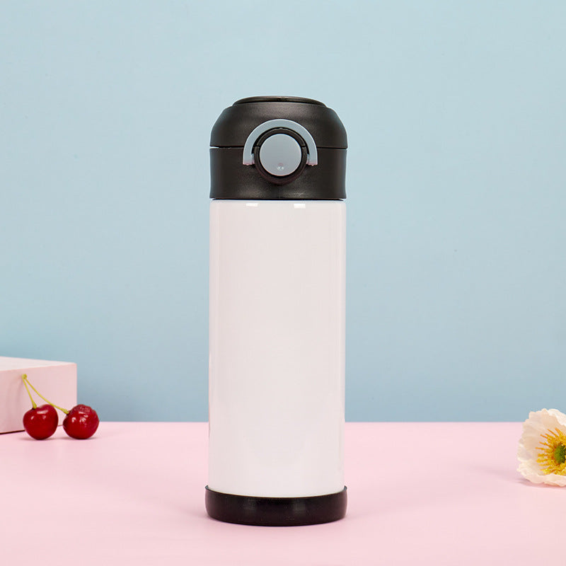12oz double wall stainless steel sublimation kids flip top tumbler water bottle straight-50pcs