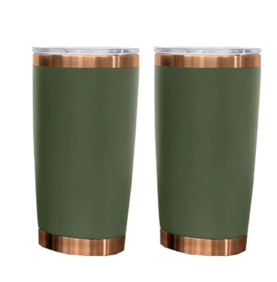 USA RTS 20oz Copper Powder Coat Coffee Mugs with Magnetic Slide Lids For Laser Engraving-25pcs