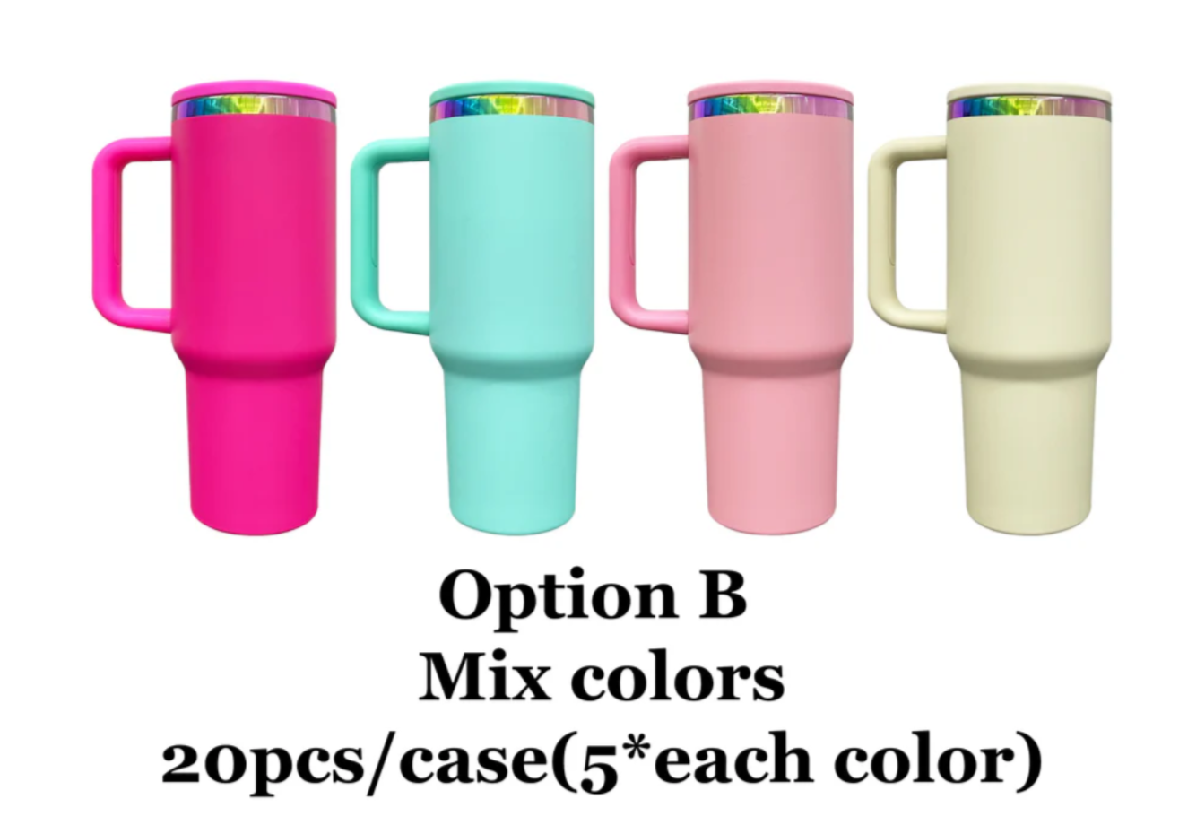 40oz H2.0 Rainbow Quencher Tumblers with Leak Proof Lids for Laser Engraving-20pcs