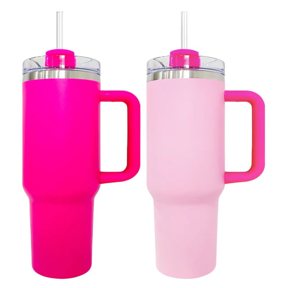 RTS USA_40oz Flamingo style Powder Coated Quencher Tumblers-20pcs
