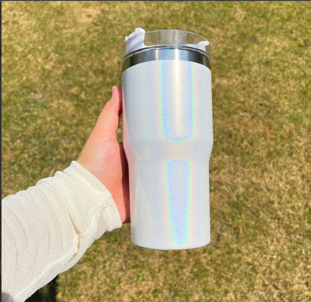 20oz Blank Sublimation Shimmer Kids Adult Sparkly Tumbler With Handle-25pc