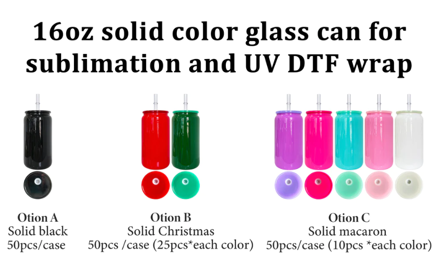 USA RTS 16oz Classic Blank Sublimation Glass Can With PP Lids Beer Can Shaped Drinkware-50pcs