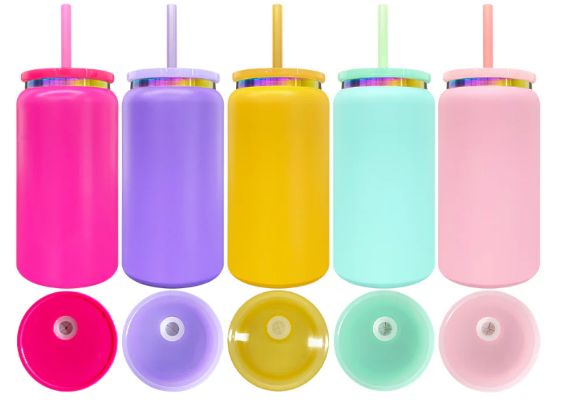 RTS USA_16oz🌈Rainbow Underneath Laser Engraving Stainless Steel Can Tumblers Metal Beer Cans