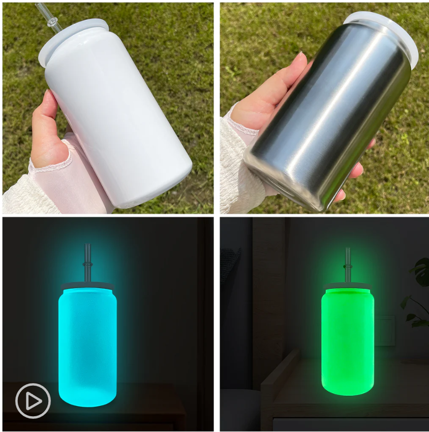 RTS USA_16oz Glow In Dark Sublimation Stainless Steel Metal Can Tumblers
