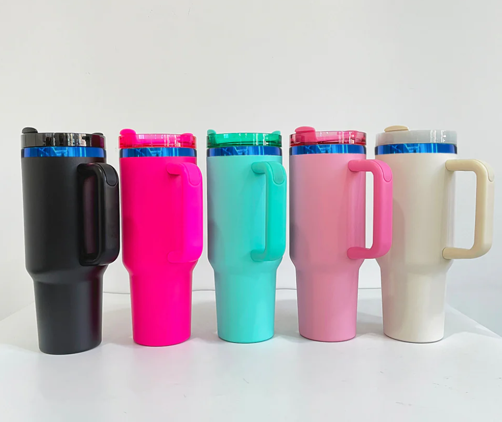 USA Warehouse 💎20pcs/case 40oz blue underneath powder coat quencher tumblers with boots