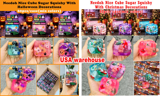 5.5cm Haloween NeeDoh Ice Cube Slow Rising Sensory Squeeze Toy Adults Fidget Toys-200pcs