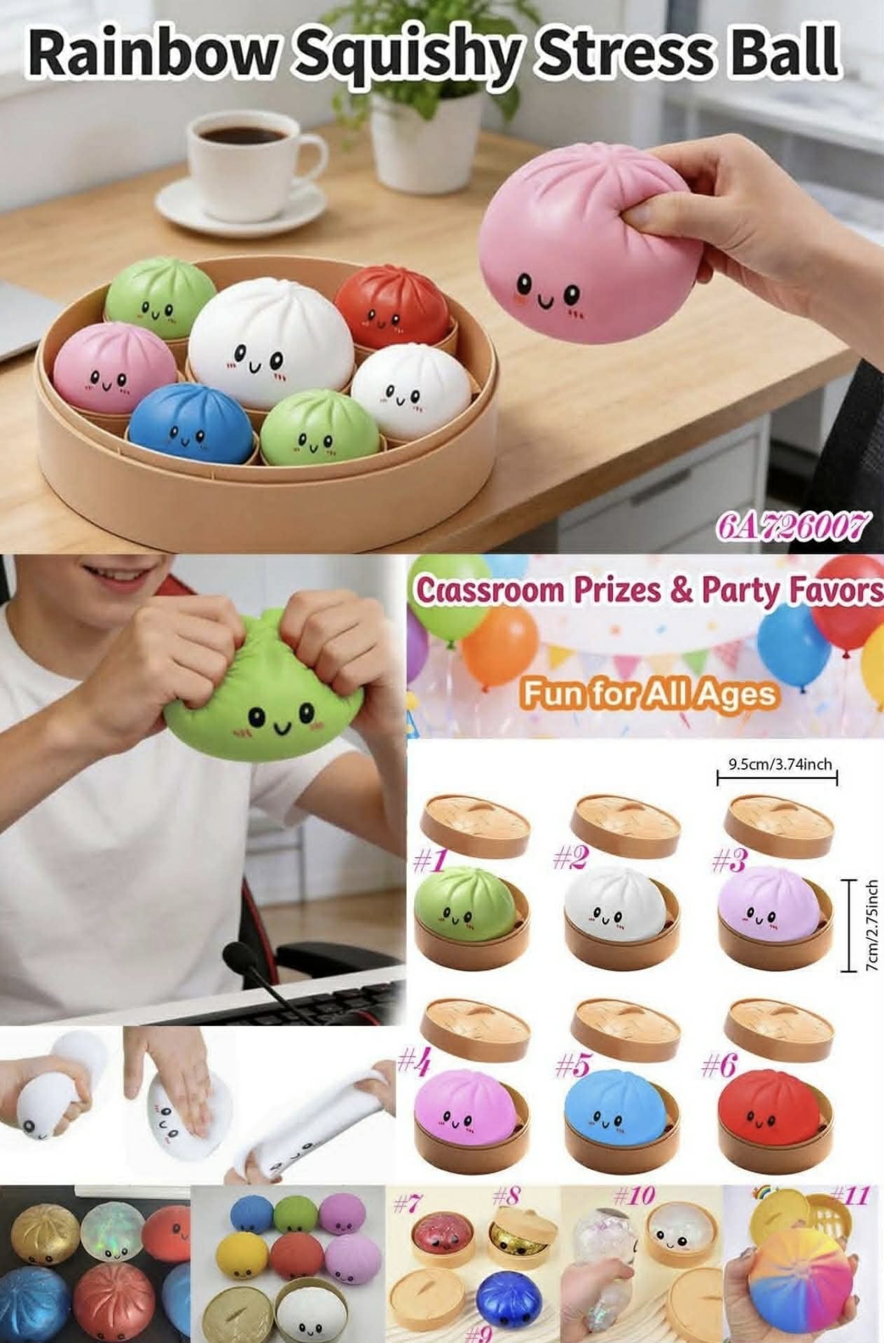 Squeeze Sensory Toys Relief Squishy Fidget Toys Decompressed Funny Colorful Cube Stress Balls-100pcs