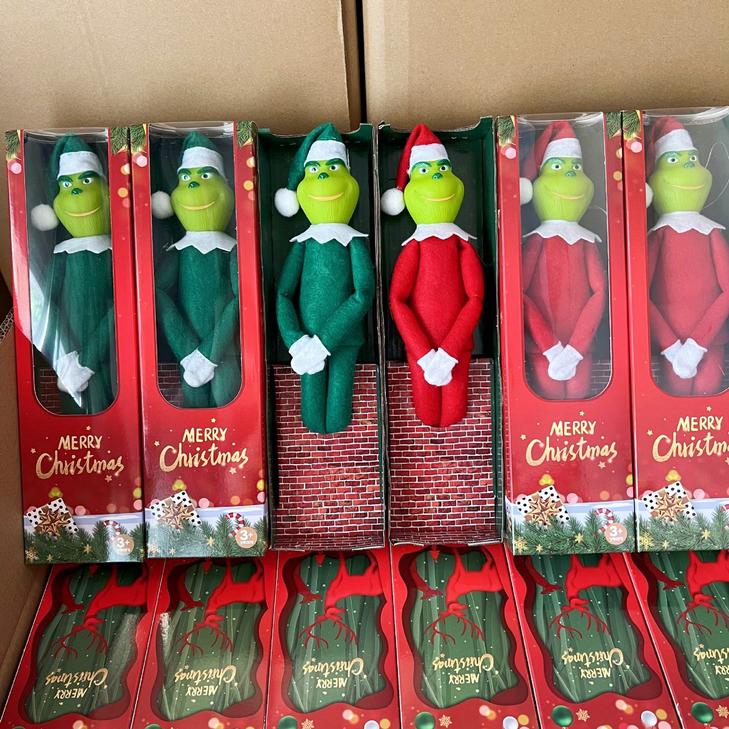 100pcs Christmas Grinch Plush with Sublimation Heat Transfer Tshirts