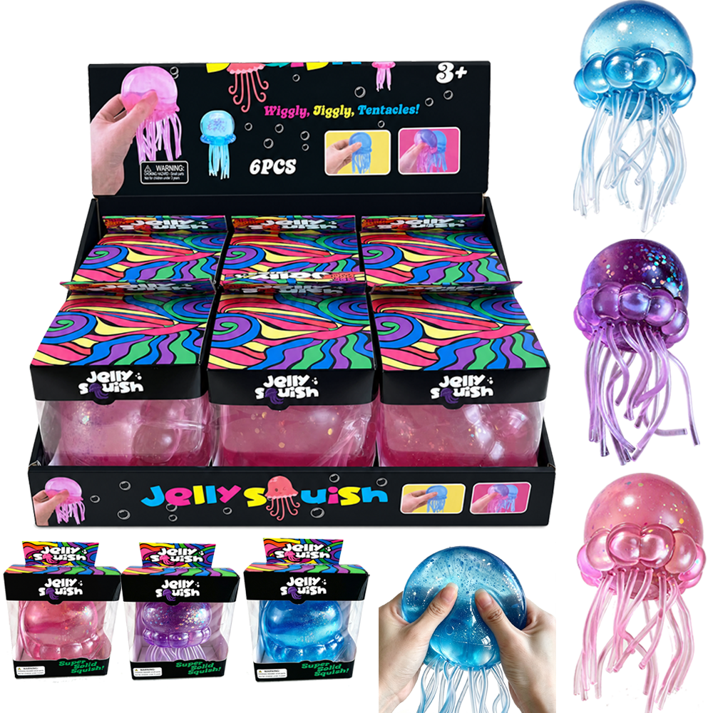 165pcs 8*15cm Jumbo Size Jellyfish Squishy Toys Slow Rising Squeeze Decompression Jelly Fish Squishy Toys