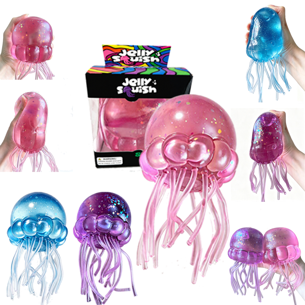 165pcs 8*15cm Jumbo Size Jellyfish Squishy Toys Slow Rising Squeeze Decompression Jelly Fish Squishy Toys