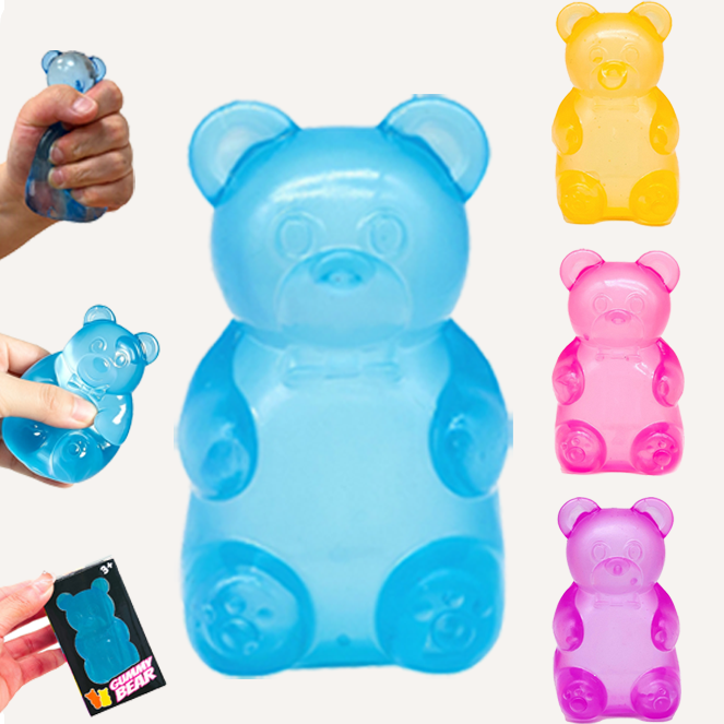 Bear Squishy Stress Sensory Fidget Stress Ball Soft High Density Slow Rising Jelly Gummy Bear Decompression Squeeze Squishy Toys-72pcs