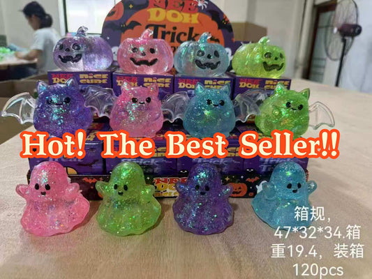 Halloween Pumpkin Bat Ghost Squishy Toys Sets Maltose Slow Rebound Squish Adults Fidget Toys-120pcs