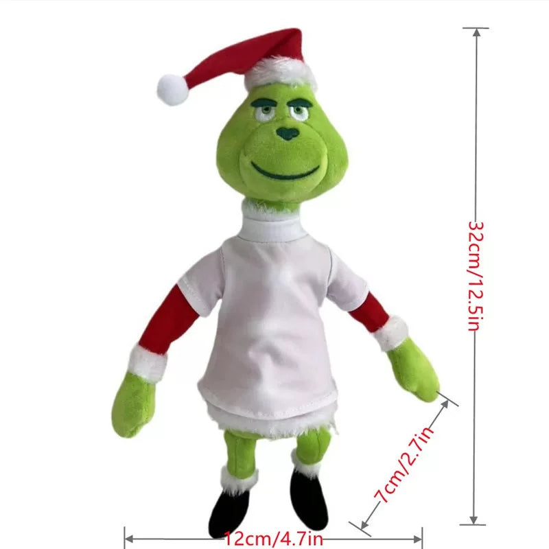 300pcs Christmas Grinch Plush Sublimation Heat Transfer Doll Sublimation Tshirts