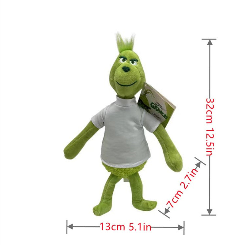 300pcs Christmas Grinch Plush Sublimation Heat Transfer Doll Sublimation Tshirts