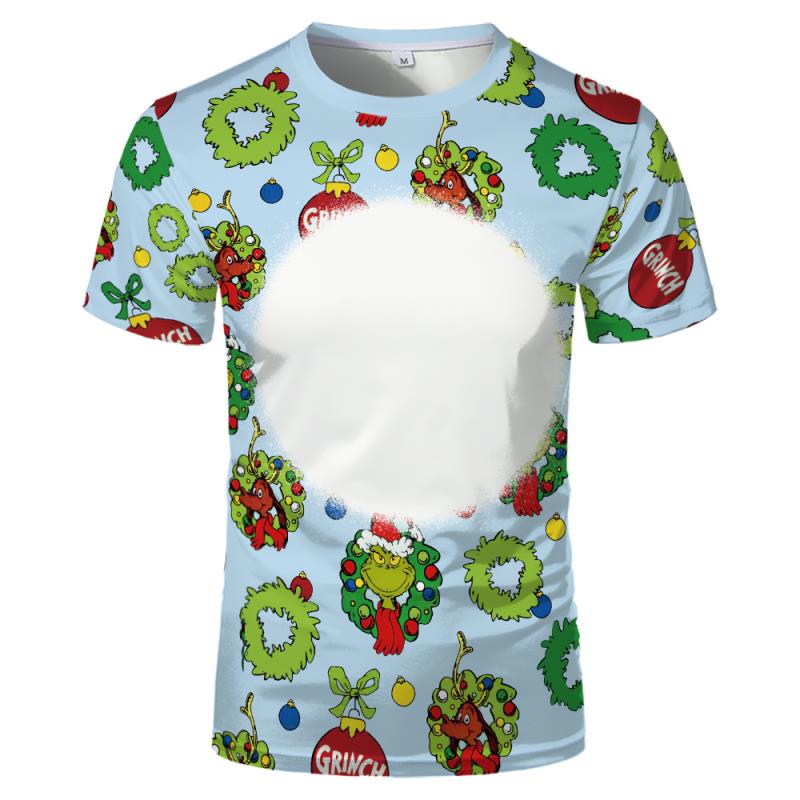 Grinch Print Bleach Shirts Sublimation Blank Bleach Tshirt