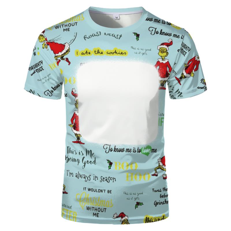 Grinch Print Bleach Shirts Sublimation Blank Bleach Tshirt