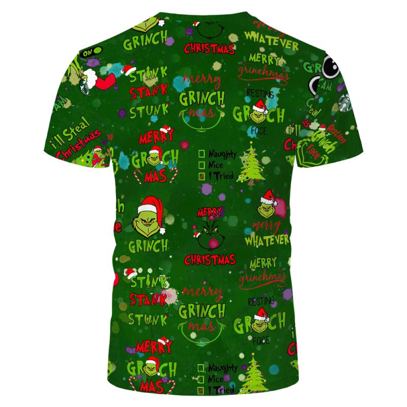 Grinch Print Bleach Shirts Sublimation Blank Bleach Tshirt