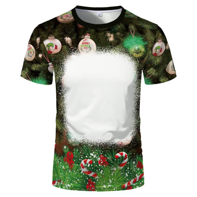 Grinch Print Bleach Shirts Sublimation Blank Bleach Tshirt