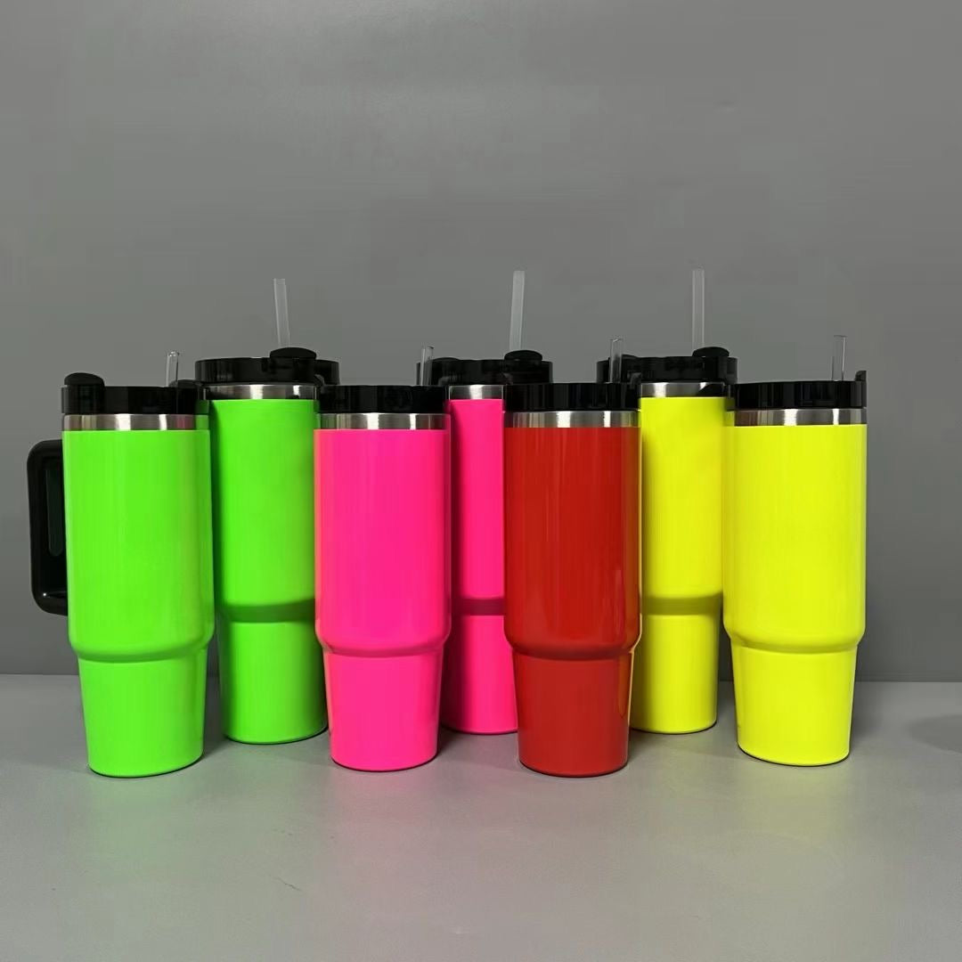 neon colors 30oz flip straw water bottles blank sublimation kids tumblers