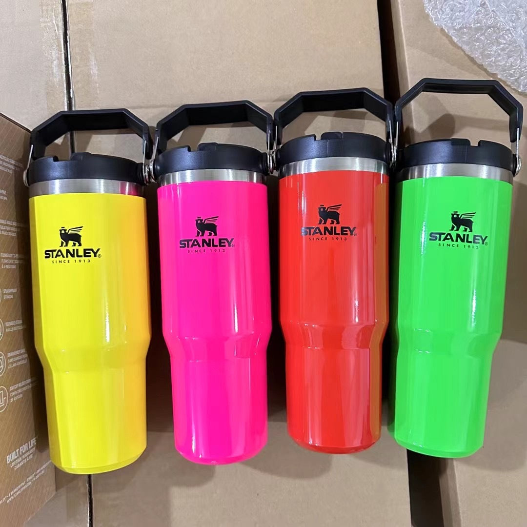 40oz Stanley Powder Coated  Insulated Stainless Steel Tumbler with Handle and Straw