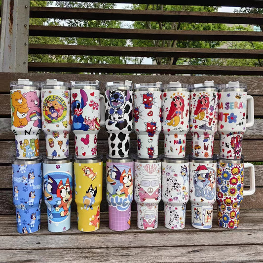 cute cartoon 40oz gifts tumblers with printed designs