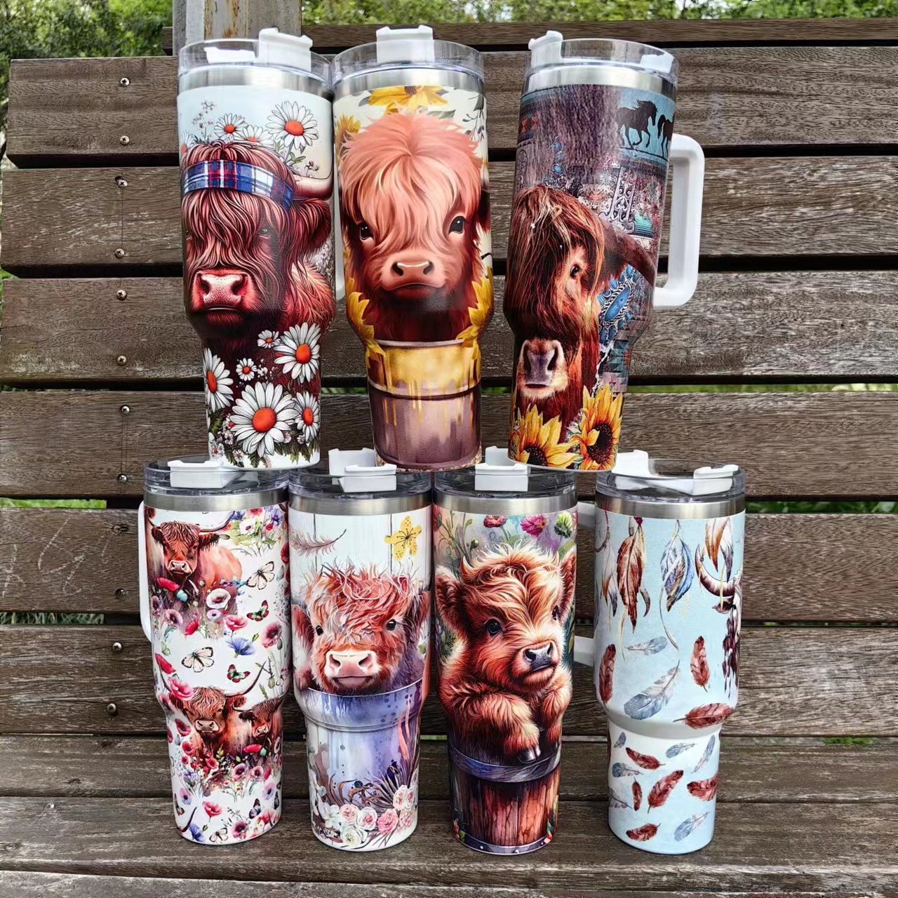 cute cartoon 40oz gifts tumblers with printed designs