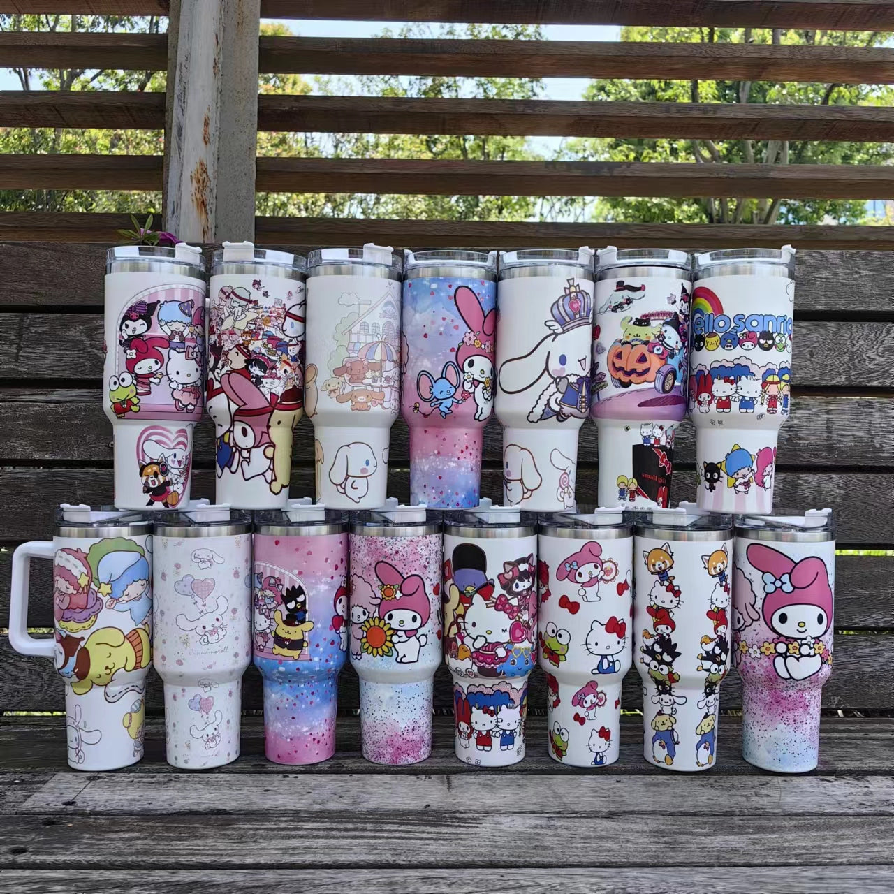 cute cartoon 40oz gifts tumblers with printed designs