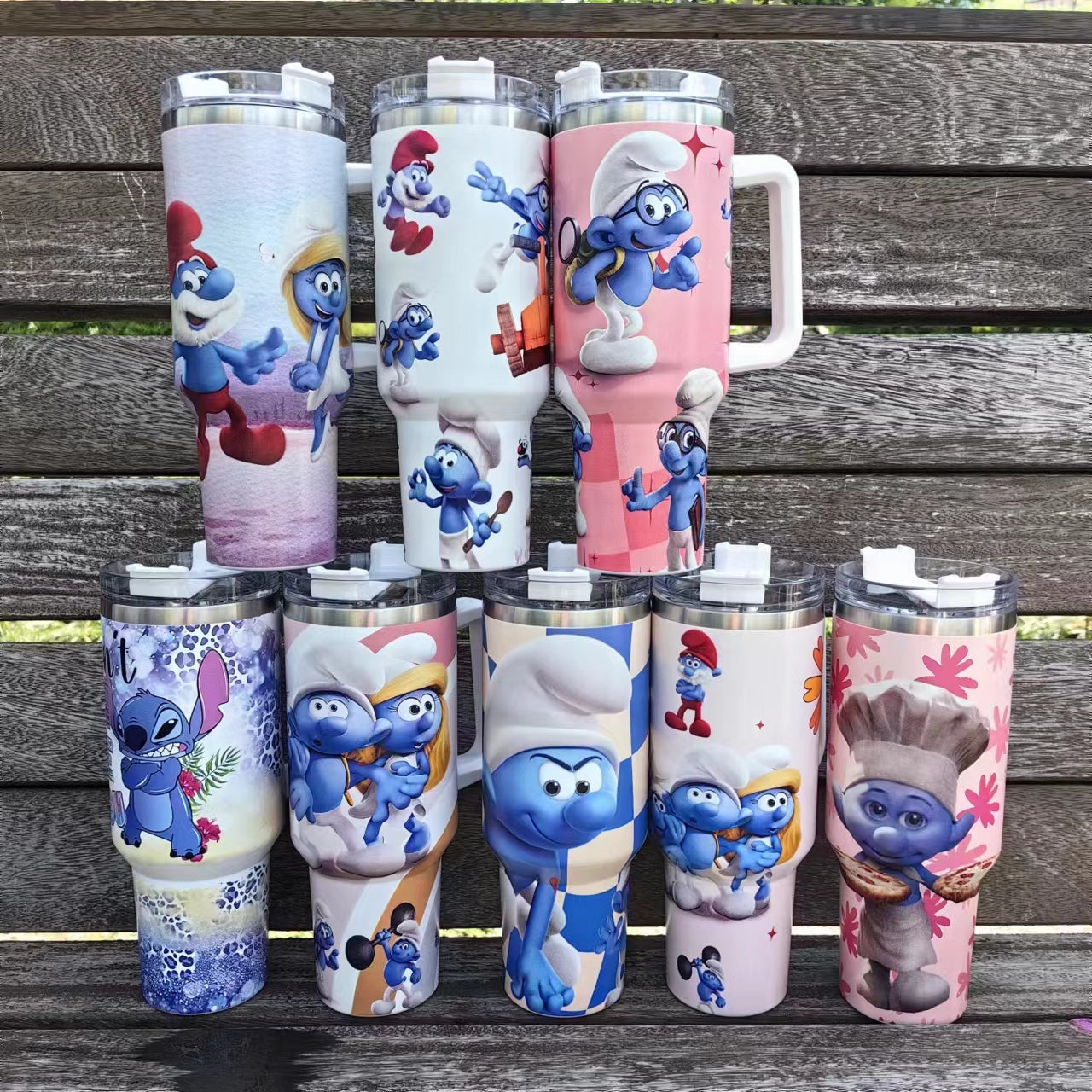 cute cartoon 40oz gifts tumblers with printed designs