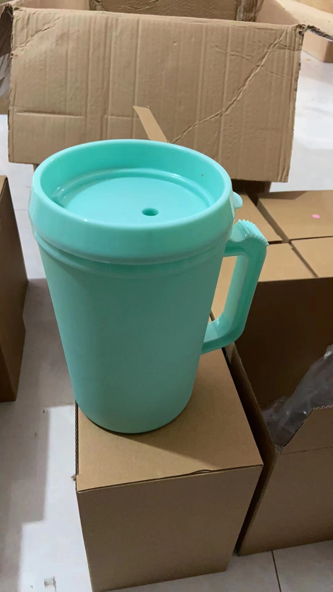 Double Wall PP Plastic Mugs with Handle for DTF wraps