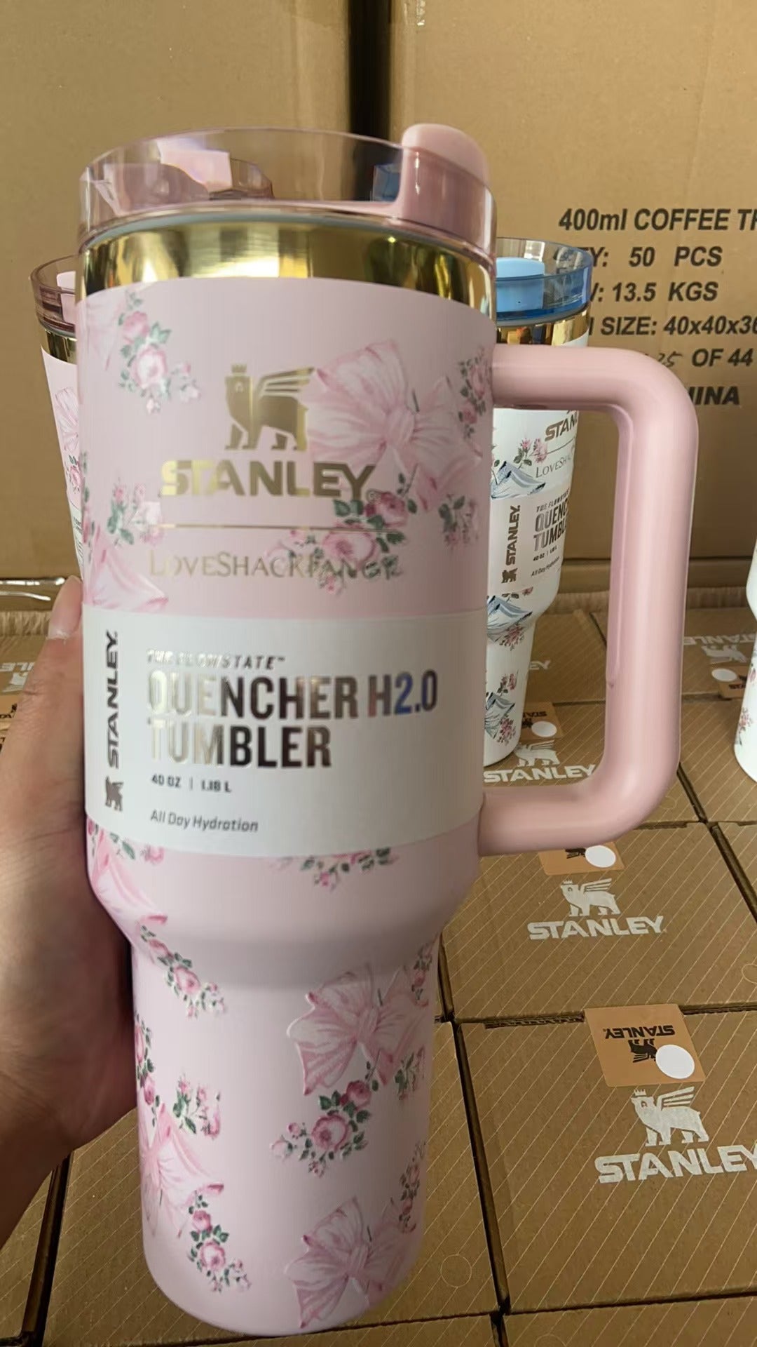 40oz Love Shack Fancy Collab Stanleys Quencher Tumbler