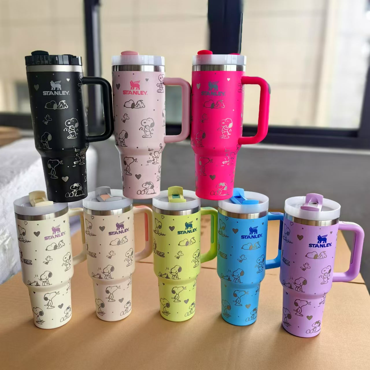 40oz Stanle* Insulated Stainless Steel Tumbler with Handle and Straw-20pcs