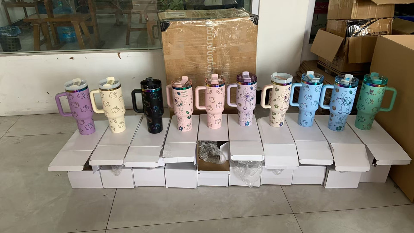 40oz LV / Hello Kitty / Stitch / Mikky / Chanel  / Gucci Laser Engraved Tumbler-20pcs