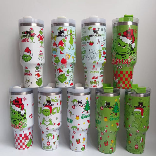 40oz 5D Print Christmas Stainless Steel Tumbler - 20pcs